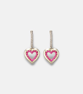 Orecchini in oro 14kt con diamanti e zaffiri | Roxanne First
