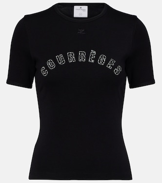 T-shirt Medusa in cotone con stampa | Courrèges
