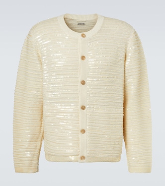Sequin Spotlight embellished wool cardigan | Bode
