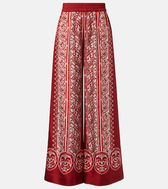 Printed silk twill palazzo pants | La DoubleJ