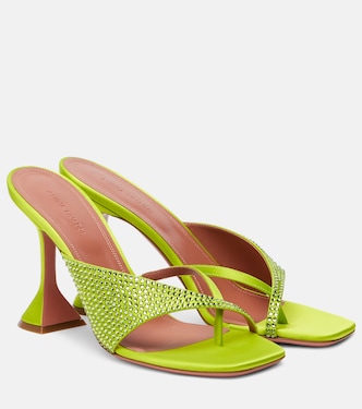 Pantoletten Shiona 95 aus Satin mit Kristallen | Amina Muaddi