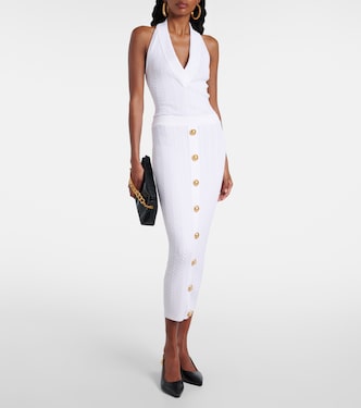Top in maglia a trecce con scollo all’americana | Balmain