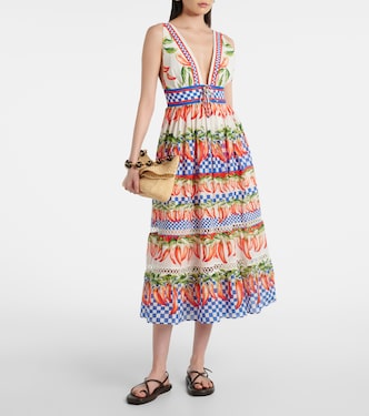 Robe midi imprimée en coton | Farm Rio