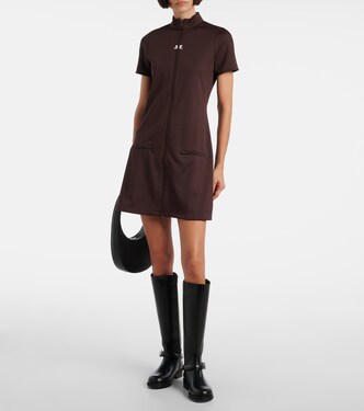 Interlock jersey zip-up minidress | Courrèges