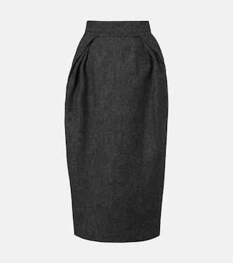 High-rise wool pencil skirt | Maison Margiela