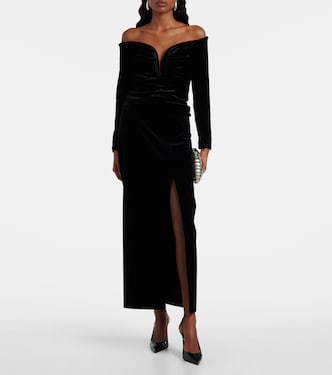 Off-shoulder velvet top | Roland Mouret
