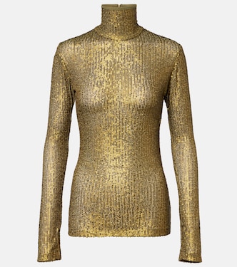 Sequined turtleneck top | Norma Kamali