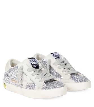 Super Star glitter suede-trimmed sneakers | Golden Goose Kids