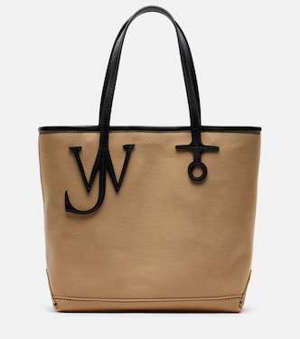 Leather-trimmed canvas tote bag | JW Anderson
