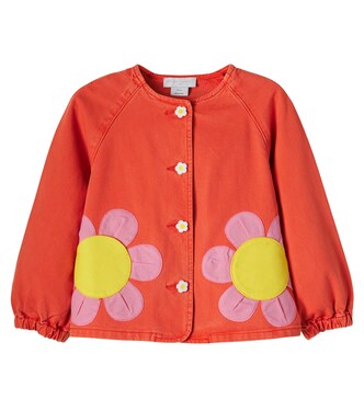 Floral-appliqué denim jacket | Stella McCartney Kids