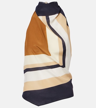 Printed halterneck silk top | SIR