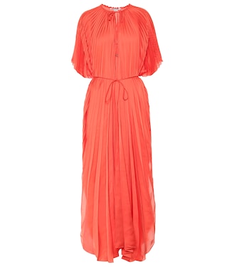 Nowra pleated satin maxi dress | Stella McCartney