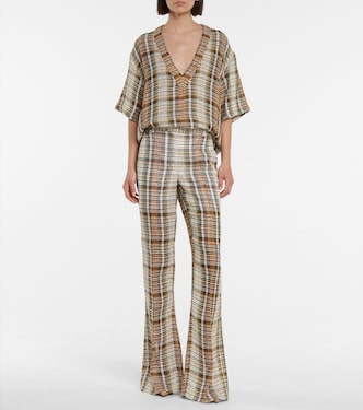 Top a quadri in lino | Victoria Beckham