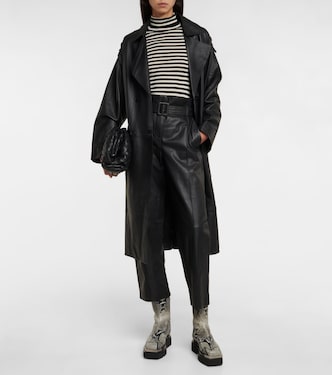 High-rise leather paperbag pants | Yves Salomon