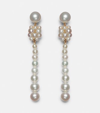 Orecchini Sienna Rêve in oro giallo 14kt con diamanti e perle | Sophie Bille Brahe
