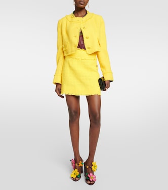 Mini-jupe en tweed de coton mélangé | Dolce&Gabbana