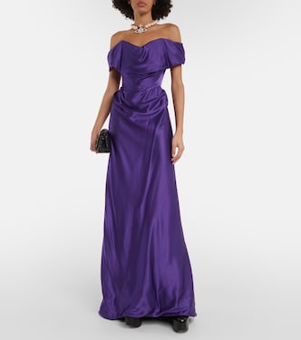 Off-Shoulder-Robe aus Satin | Vivienne Westwood