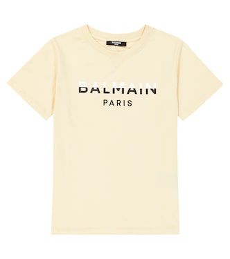 Camiseta de jersey de algodón con logo | Balmain Kids