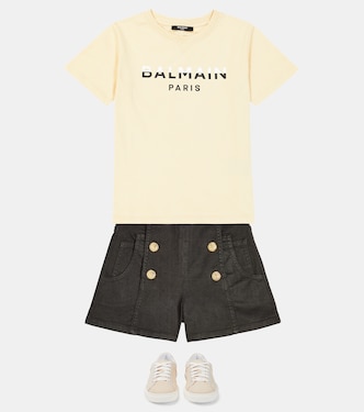 Camiseta de jersey de algodón con logo | Balmain Kids