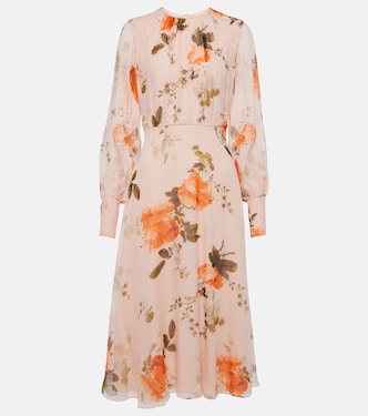 Vestido midi de seda floral | Erdem