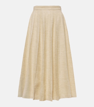 Falda midi Fumiko de lana, lino y seda | Loro Piana