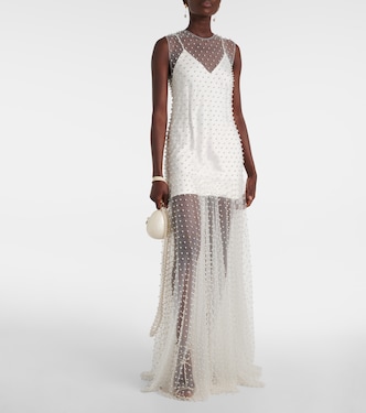 Robe aus Mesh mit Kristallen | Norma Kamali