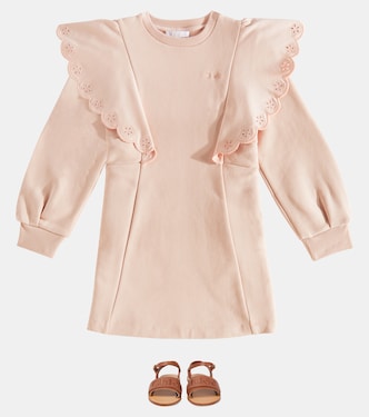Abito in cotone con volant | Chloé Kids