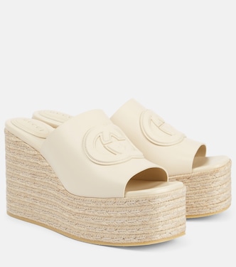 Alpargatas con plataforma de piel con GG | Gucci
