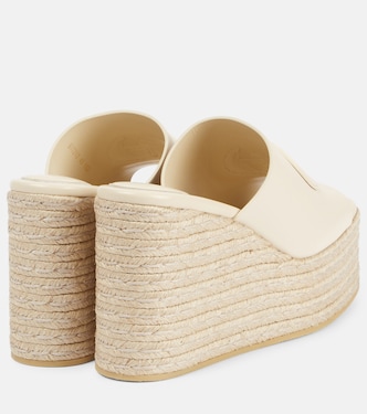 Alpargatas con plataforma de piel con GG | Gucci