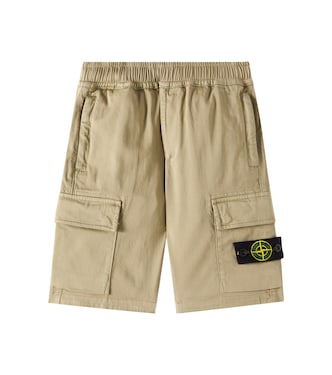 Compass cotton cargo shorts | Stone Island Junior