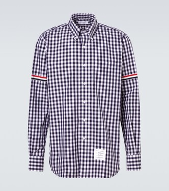 Stripe Oxford Armband gingham cotton shirt | Thom Browne