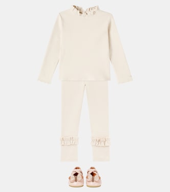Milah ruffled cotton-blend T-shirt | Donsje