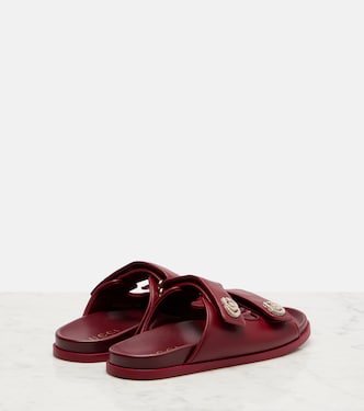 Sandalen GG aus Leder mit Kristallen | Gucci