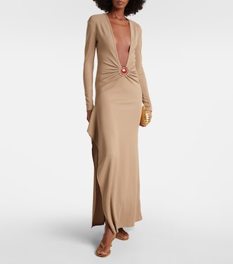 Mineral Stone embellished jersey maxi dress | Christopher Esber