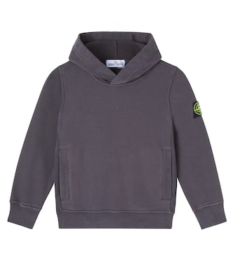 Compass cotton jersey hoodie | Stone Island Junior