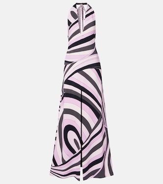 Iride halterneck satin gown | Pucci
