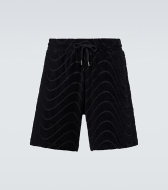 Embroidered cotton-blend terry shorts | Frescobol Carioca