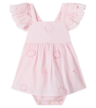 Baby embroidered cotton playsuit | Louise Misha