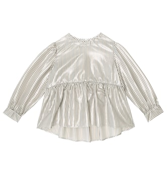 Blusa de seda a rayas | Brunello Cucinelli Kids