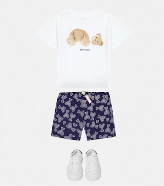 Printed cotton shorts | Palm Angels Kids