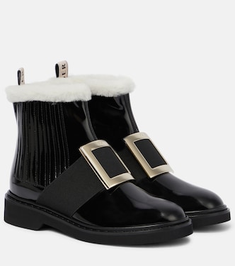 Viv' Rangers shearling-lined leather ankle boots | Roger Vivier