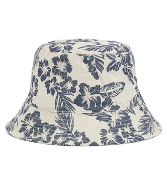 Printed linen and cotton bucket hat | The New Society