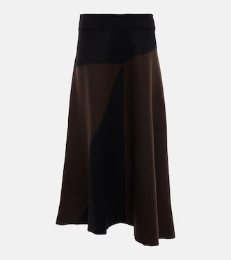 Gonna midi in lana bicolore | Jil Sander