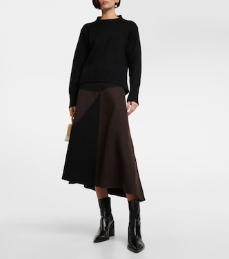 Gonna midi in lana bicolore | Jil Sander