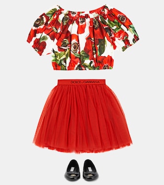 Falda de tul con logo | Dolce&Gabbana Kids
