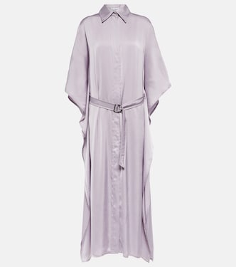 Robe chemise en satin | Brunello Cucinelli