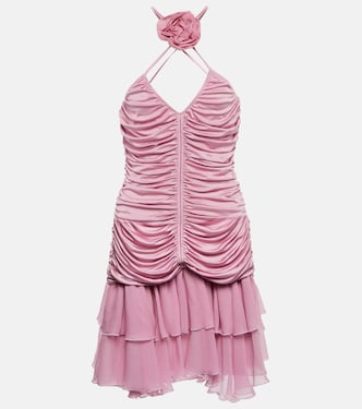 Rose ruched halterneck jersey minidress | Blumarine