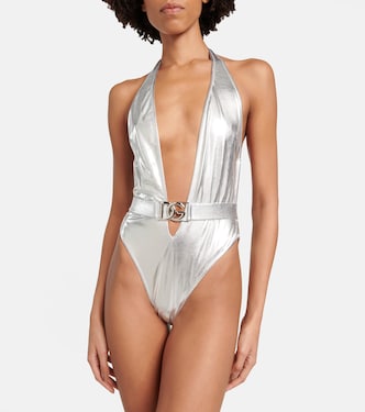 Bañador metálico con cuello halter | Dolce&Gabbana