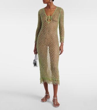 Verziertes Maxikleid aus Mesh | Self-Portrait