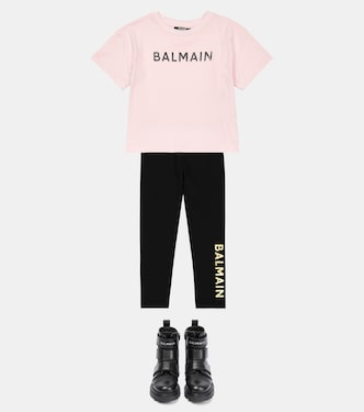 Logo cotton jersey T-shirt | Balmain Kids